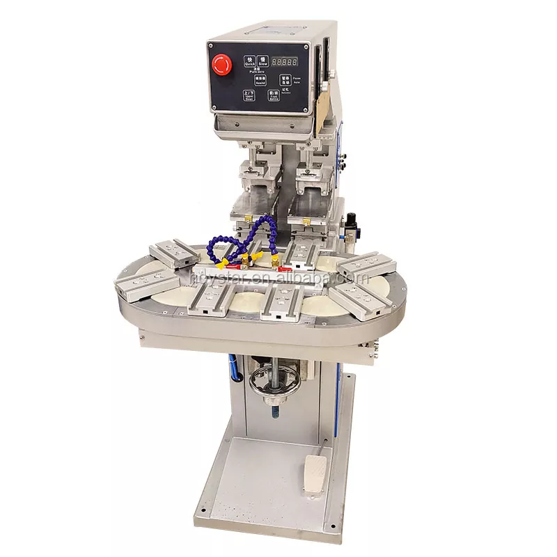 Machine de tampographie à table rotative bicolore